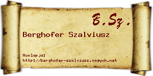 Berghofer Szalviusz névjegykártya
